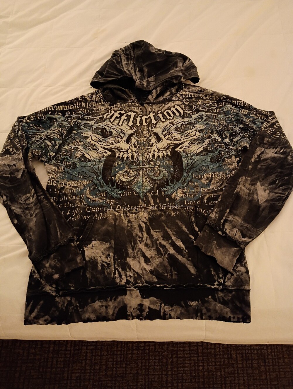 Affliction Vintage Pullover Hoodie - Sz Large